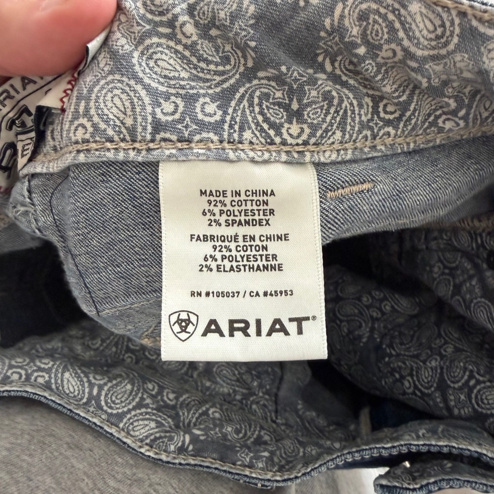 Ariat REAL Denim Womens Slim Bootcut Jeans Dark Wash Studded Pockets Size 28L - Picture 3 of 7
